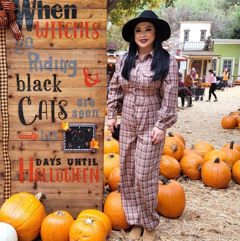 Plaid jumpsuit size large